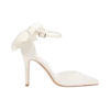 Charmed Satin Bow Heel – White