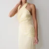 Chiara Halter Satin Maxi Dress – Buttermilk