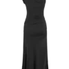 Chloe Peached Jersey One Shoulder Midi Dress – Black