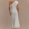 Chloe Peached Jersey One Shoulder Midi Dress – Ivory Chloe Peached Jersey One Shoulder Midi Dress – Ivory