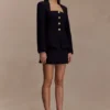 Christel Suiting Fitted Blazer – Black