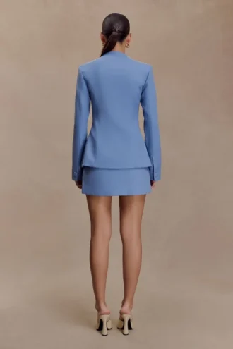 Christel Suiting Fitted Blazer – Ocean Blue Christel Suiting Fitted Blazer – Ocean Blue