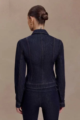 Cierra Cinched Jacket Top – Washed Indigo Blue Cierra Cinched Jacket Top – Washed Indigo Blue