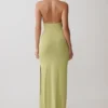Cindylou Halter Knit Maxi Dress – Light Olive Cindylou Halter Knit Maxi Dress – Light Olive