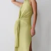 Cindylou Halter Knit Maxi Dress – Light Olive Cindylou Halter Knit Maxi Dress – Light Olive