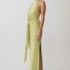 Cindylou Halter Knit Maxi Dress – Light Olive Cindylou Halter Knit Maxi Dress – Light Olive