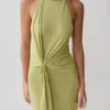 Cindylou Halter Knit Maxi Dress – Light Olive Cindylou Halter Knit Maxi Dress – Light Olive