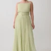Clarisse Pleated Maxi Dress – Sage