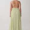 Clarisse Pleated Maxi Dress – Sage