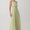 Clarisse Pleated Maxi Dress – Sage