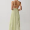 Clarisse Pleated Maxi Dress – Sage