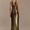 Clemence Plisse Maxi Dress – Gold Clemence Plisse Maxi Dress – Gold