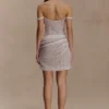 Connie Beaded Bodycon Mini Dress – Nude