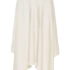 Coralie Asymmetric Satin Midi Skirt – Ivory