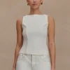 Coraline Panelled Sleeveless Top – White