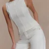 Coraline Panelled Sleeveless Top – White