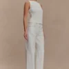 Coraline Panelled Sleeveless Top – White