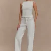 Coraline Panelled Sleeveless Top – White