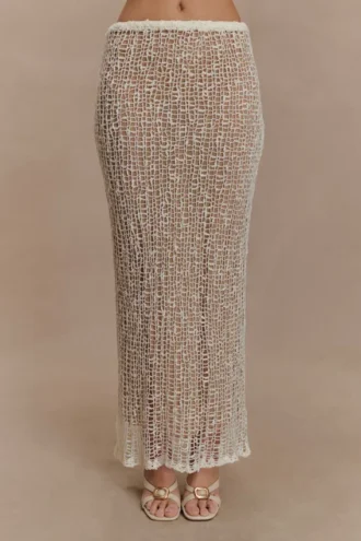Cordelia Knit Maxi Skirt – Ivory