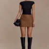 Cordia Satin Mini Skirt – Chocolate Cordia Satin Mini Skirt – Chocolate
