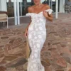 Cornelia Floral Sheer Maxi Dress – Ivory Cornelia Floral Sheer Maxi Dress – Ivory
