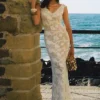 Cornelia Floral Sheer Maxi Dress – Ivory Cornelia Floral Sheer Maxi Dress – Ivory