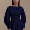Cosmala Denim Long Sleeve Mini Dress – Indigo Blue Cosmala Denim Long Sleeve Mini Dress – Indigo Blue