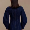 Cosmala Denim Long Sleeve Mini Dress – Indigo Blue Cosmala Denim Long Sleeve Mini Dress – Indigo Blue