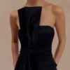 Cyrill Strapless Satin Structured Maxi Dress – Black Cyrill Strapless Satin Structured Maxi Dress – Black