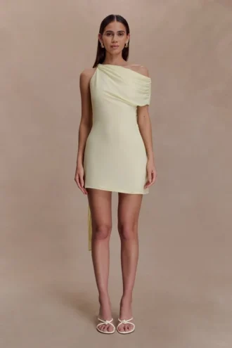 Daisie Chiffon Mini Dress – Lemon