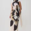 Dakota Chiffon Maxi Dress With Scarf – Ivory Oversized Floral Print Dakota Chiffon Maxi Dress With Scarf – Ivory Oversized Floral Print