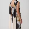 Dakota Chiffon Maxi Dress With Scarf – Ivory Oversized Floral Print Dakota Chiffon Maxi Dress With Scarf – Ivory Oversized Floral Print
