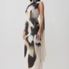 Dakota Chiffon Maxi Dress With Scarf – Ivory Oversized Floral Print Dakota Chiffon Maxi Dress With Scarf – Ivory Oversized Floral Print
