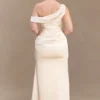Dalia Off Shoulder Satin Maxi Dress – Blush Gold Dalia Off Shoulder Satin Maxi Dress – Blush Gold