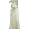 Dalia Off Shoulder Satin Maxi Dress – Sage Dalia Off Shoulder Satin Maxi Dress – Sage