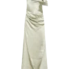 Dalia Off Shoulder Satin Maxi Dress – Sage Dalia Off Shoulder Satin Maxi Dress – Sage