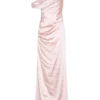 Dalia Off Shoulder Satin Maxi Dress – Soft Pink Dalia Off Shoulder Satin Maxi Dress – Soft Pink
