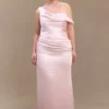 Dalia Off Shoulder Satin Maxi Dress – Soft Pink Dalia Off Shoulder Satin Maxi Dress – Soft Pink