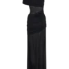 Dallas One Shoulder Mesh Maxi Dress – Black