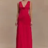 Dania Cowl Neck Slinky Maxi Dress – Fuchsia Pink