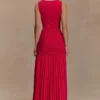 Dania Cowl Neck Slinky Maxi Dress – Fuchsia Pink