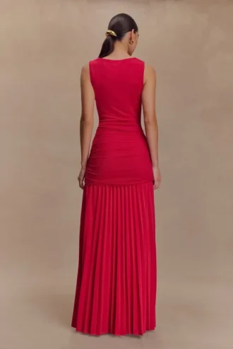 Dania Cowl Neck Slinky Maxi Dress – Fuchsia Pink