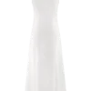 Dante Ruched Linen Midi Dress – White Dante Ruched Linen Midi Dress – White