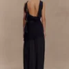 Daria Draped Chiffon Maxi Dress – Black Daria Draped Chiffon Maxi Dress – Black