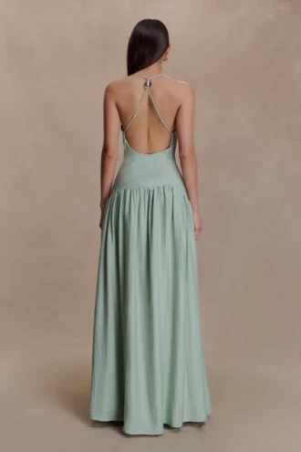 Darling Linen Maxi Dress – Sage