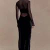Davina Velvet And Mesh Maxi Dress – Black Davina Velvet And Mesh Maxi Dress – Black