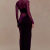 Davina Velvet And Mesh Maxi Dress – Purple Davina Velvet And Mesh Maxi Dress – Purple