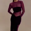 Davina Velvet And Mesh Maxi Dress – Purple Davina Velvet And Mesh Maxi Dress – Purple