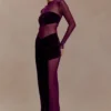 Davina Velvet And Mesh Maxi Dress – Purple Davina Velvet And Mesh Maxi Dress – Purple