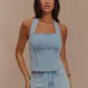 Dayna Denim Halter Top – Light Blue Dayna Denim Halter Top – Light Blue